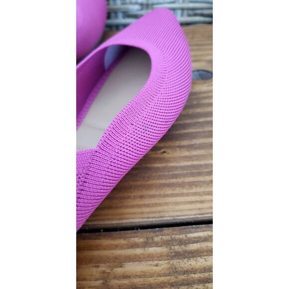 Cynthia Rowley Pink Pointed Toe Flats Shoes Recycled Fabric Size 6.5 - Picture 11 of 13